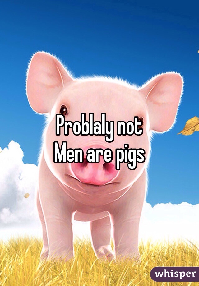Problaly not
Men are pigs