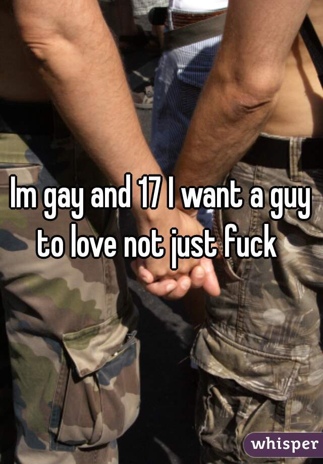Im gay and 17 I want a guy to love not just fuck  