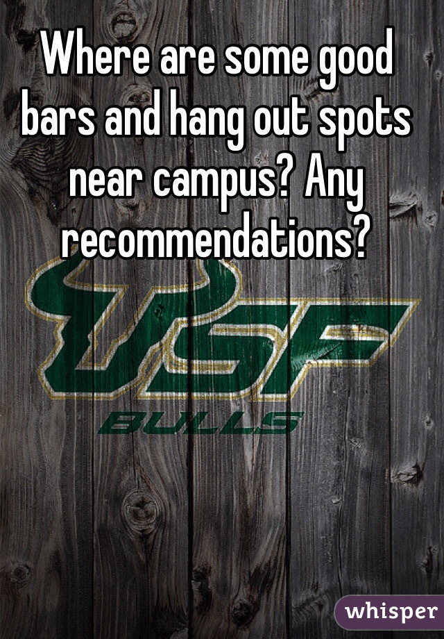 Where are some good bars and hang out spots near campus? Any recommendations? 