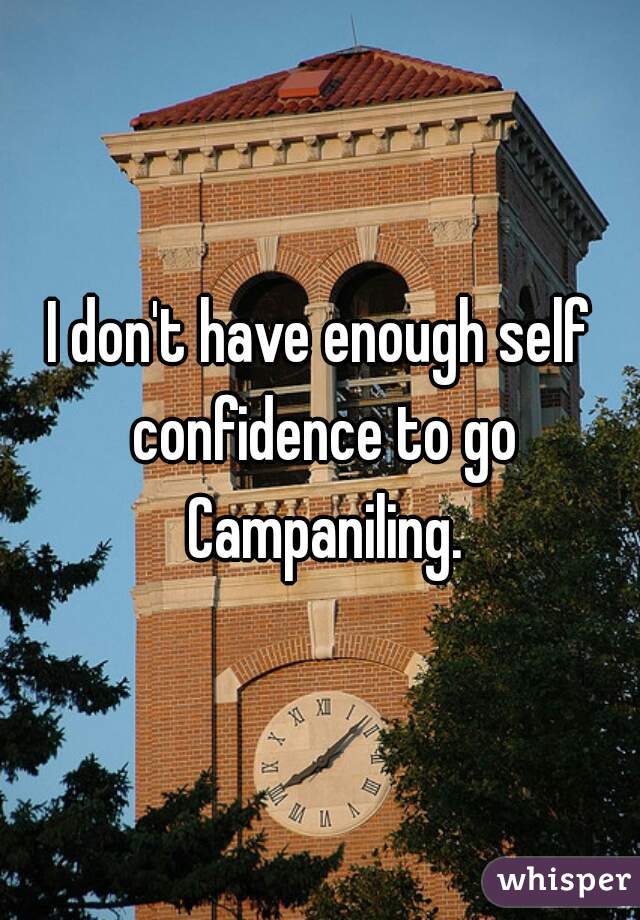 I don't have enough self confidence to go Campaniling.