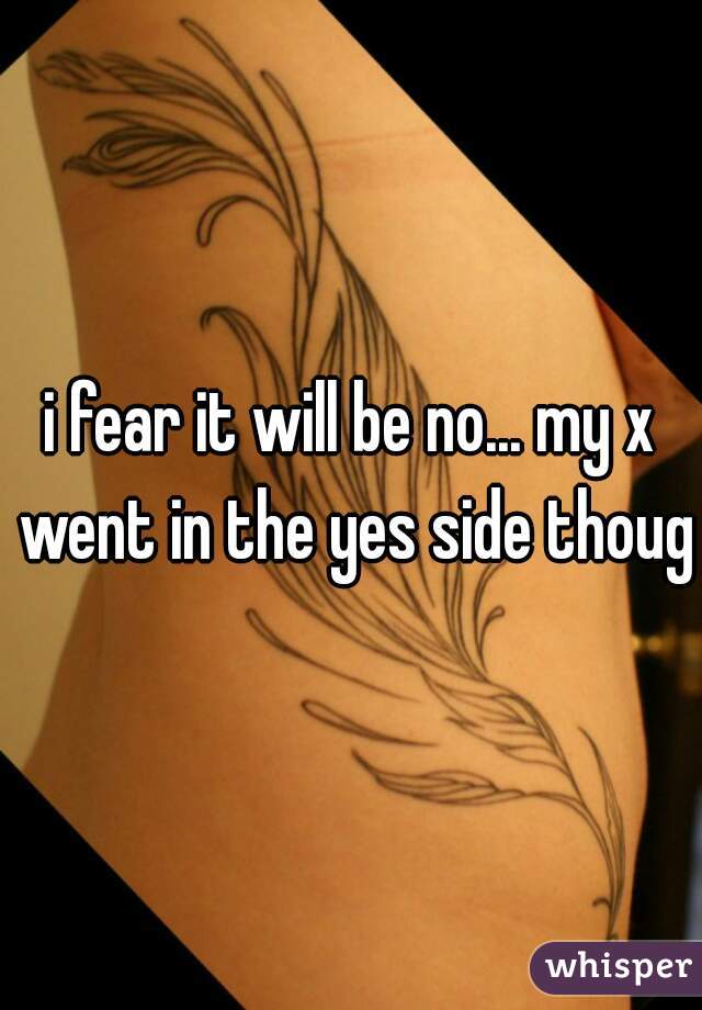 i fear it will be no... my x went in the yes side though