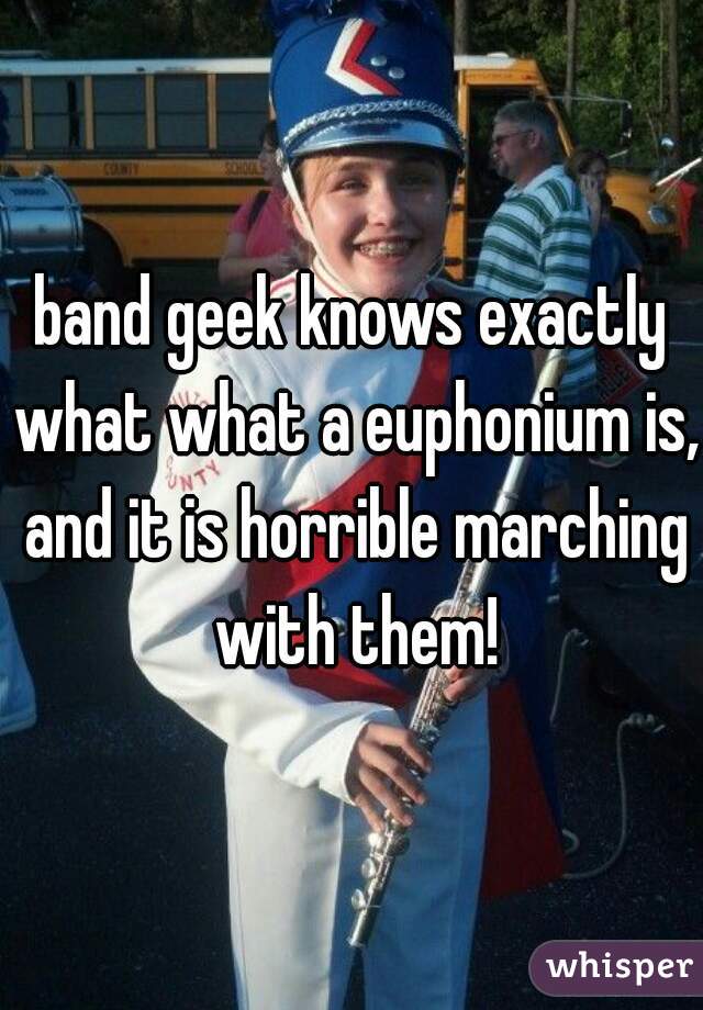 band geek knows exactly what what a euphonium is, and it is horrible marching with them!