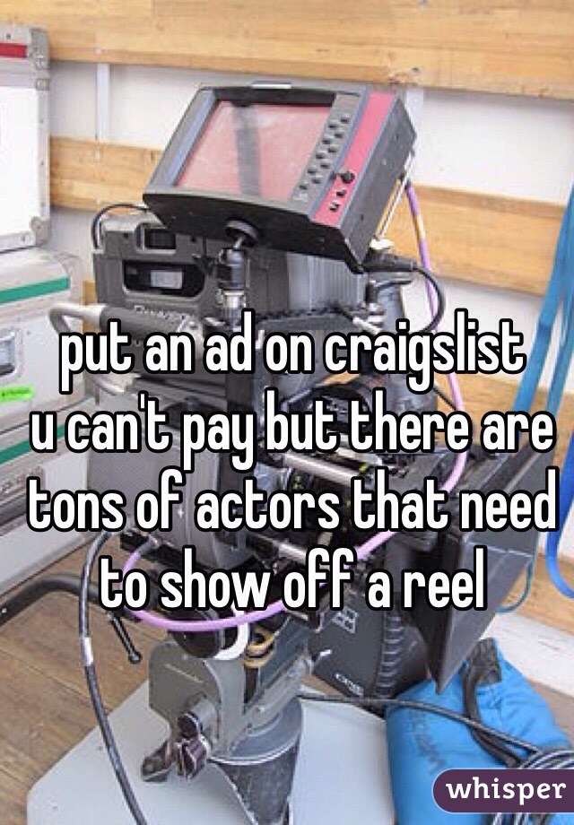 put an ad on craigslist
u can't pay but there are tons of actors that need to show off a reel