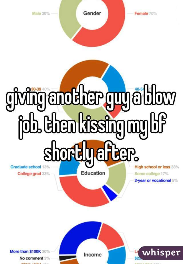 giving another guy a blow job. then kissing my bf shortly after. 