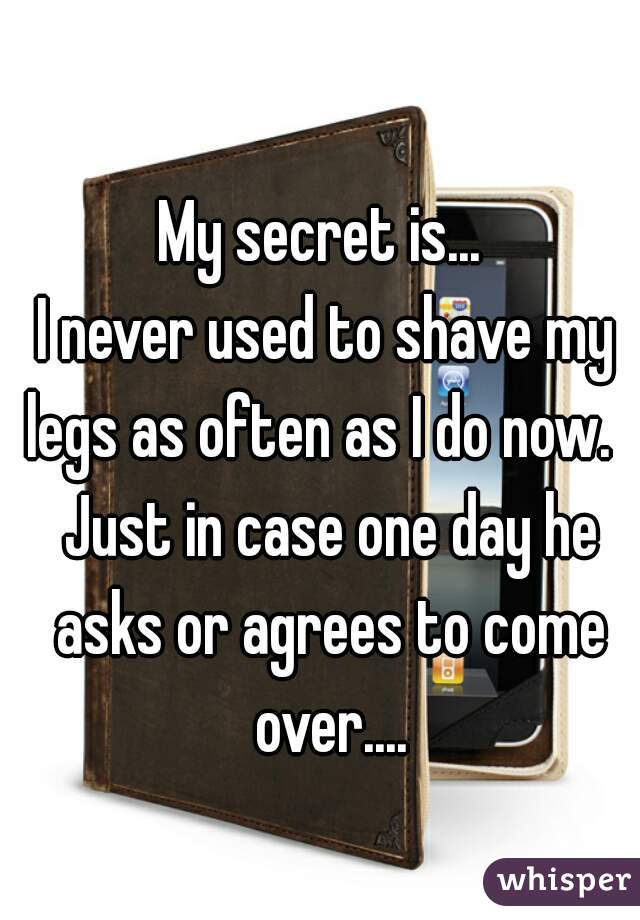 My secret is... 
I never used to shave my legs as often as I do now.   Just in case one day he asks or agrees to come over....