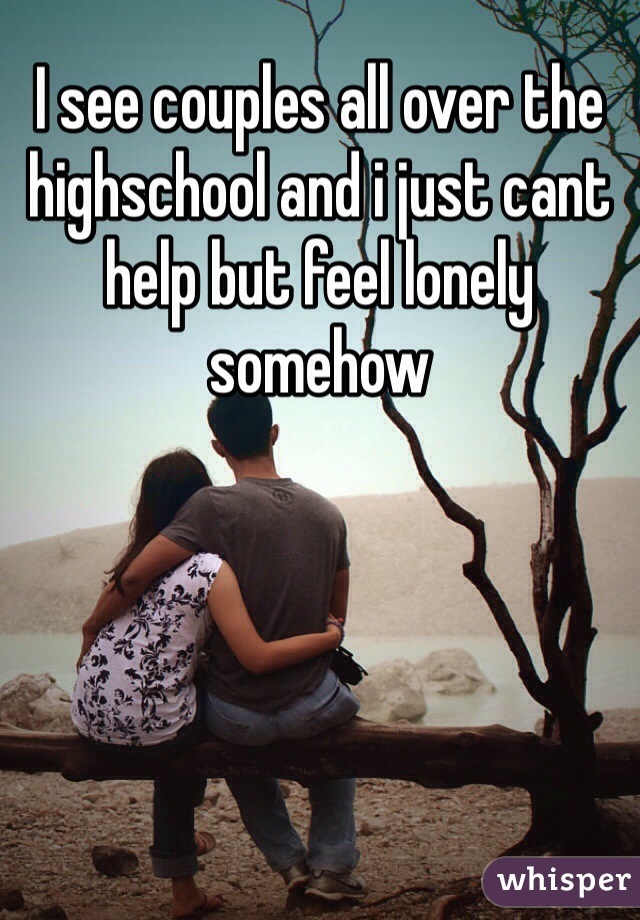 I see couples all over the highschool and i just cant help but feel lonely somehow