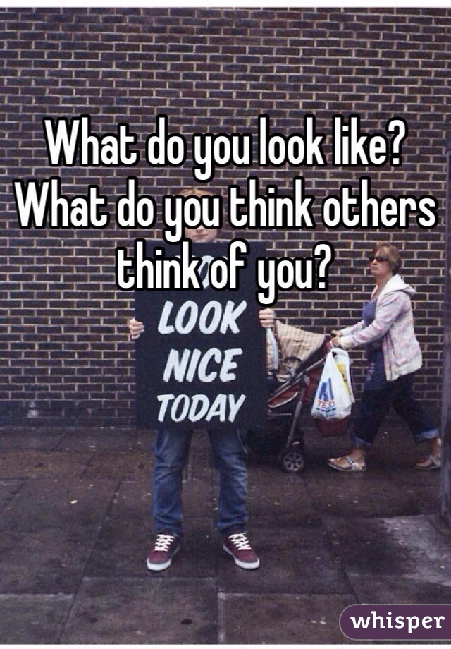 What do you look like? What do you think others think of you? 