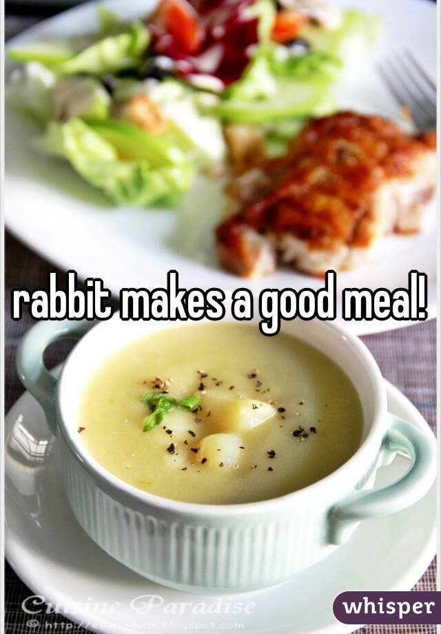 rabbit makes a good meal!