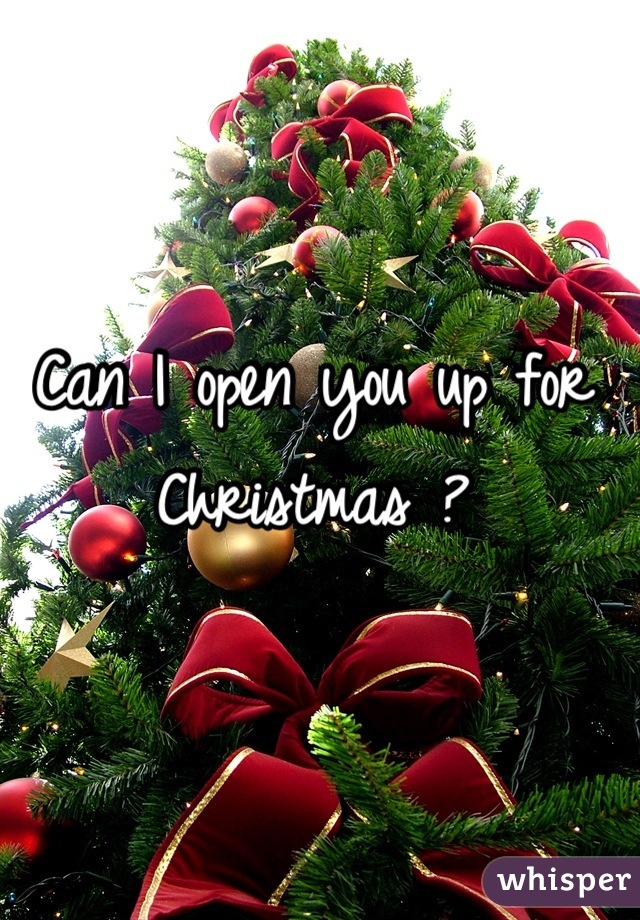 Can I open you up for Christmas ?
