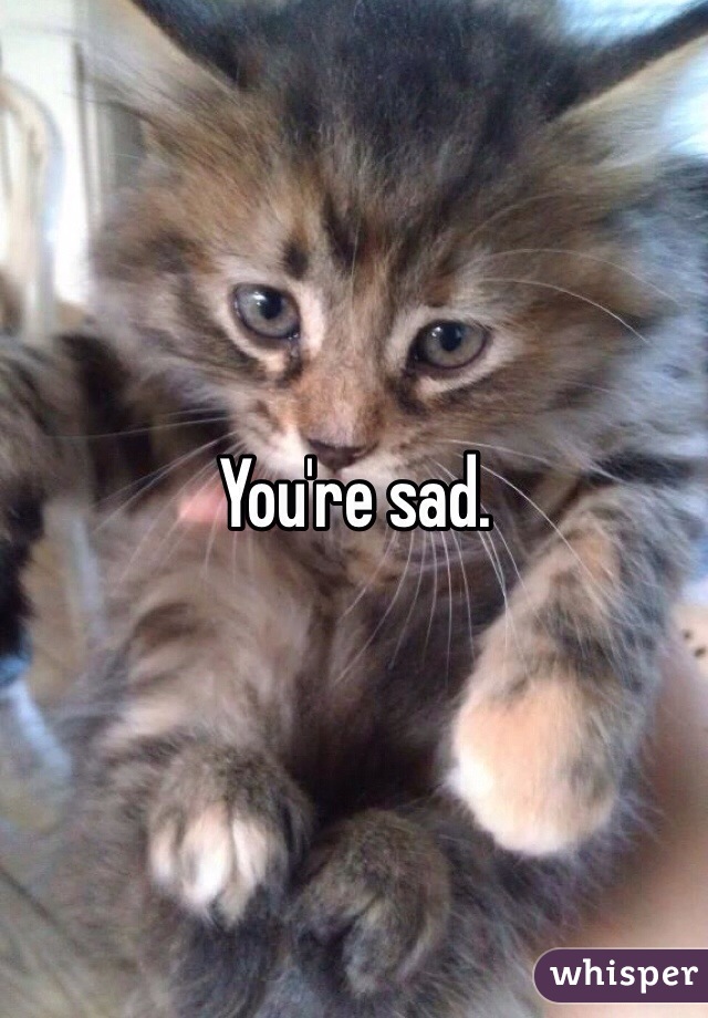 You're sad. 