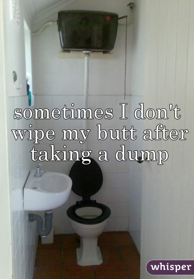 sometimes I don't wipe my butt after taking a dump