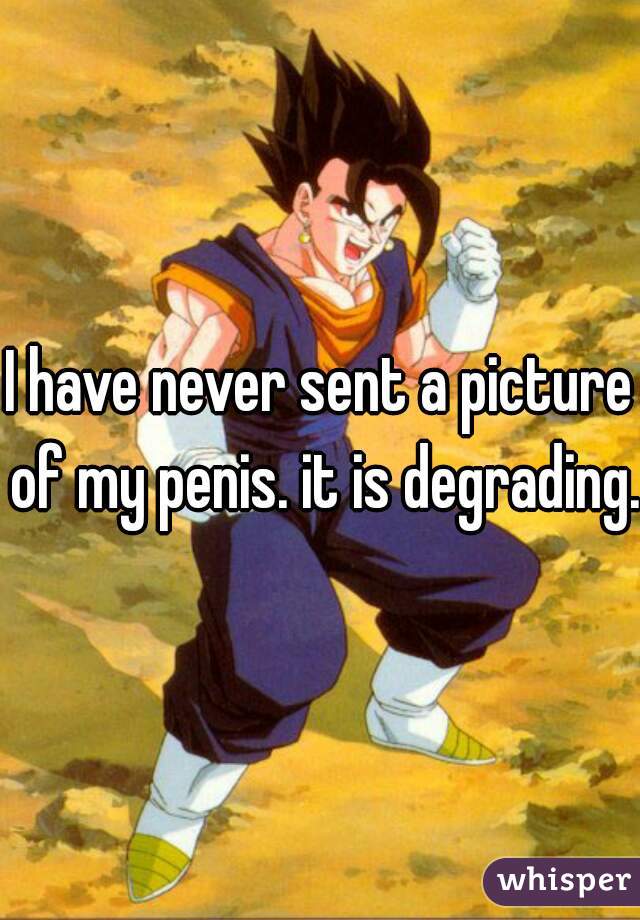 I have never sent a picture of my penis. it is degrading.
