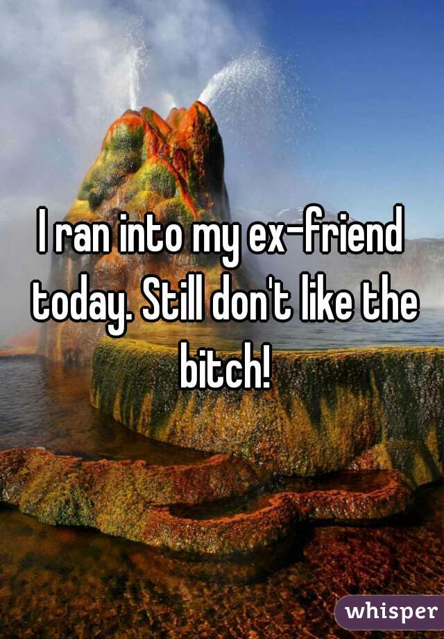I ran into my ex-friend today. Still don't like the bitch!