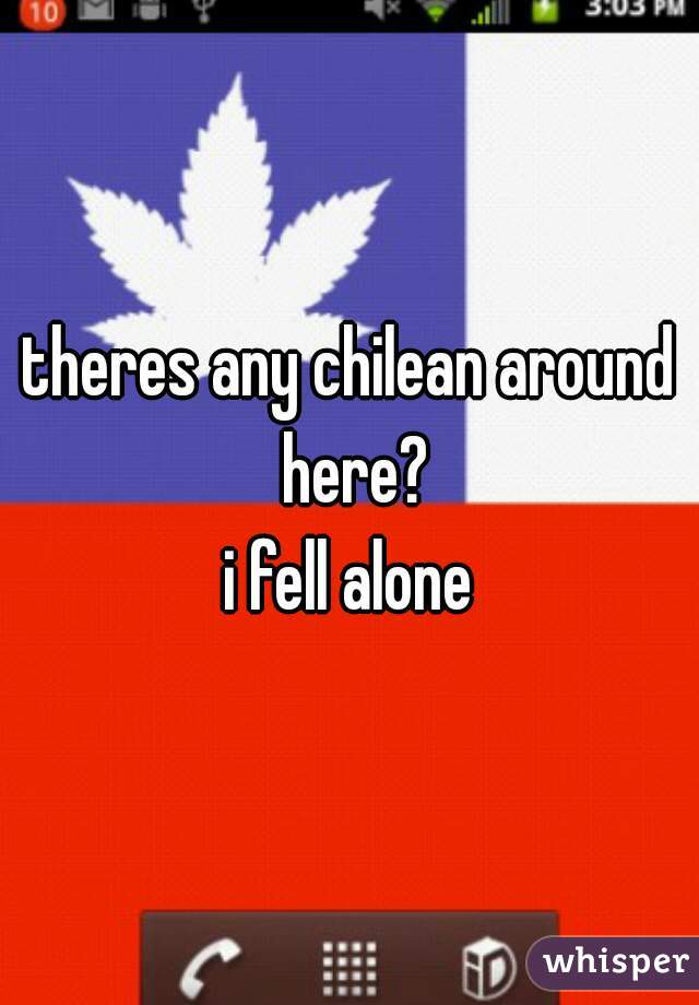theres any chilean around here?
i fell alone