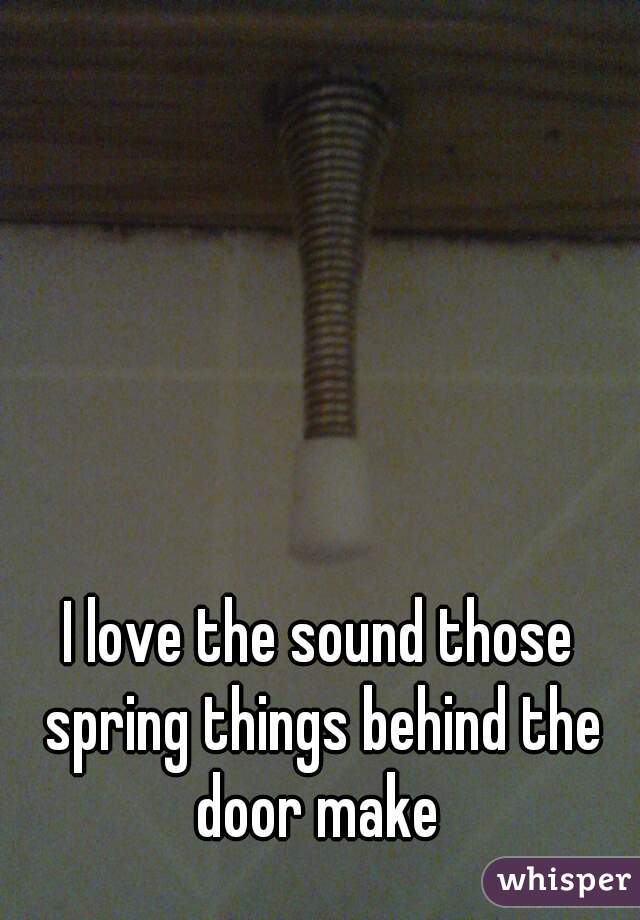 I love the sound those spring things behind the door make 