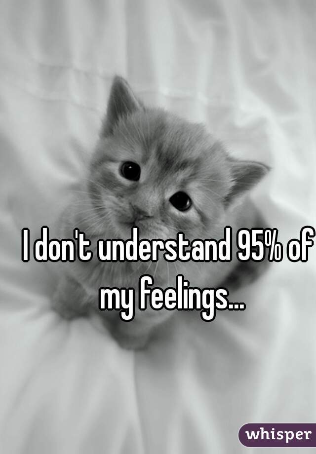 I don't understand 95% of my feelings...