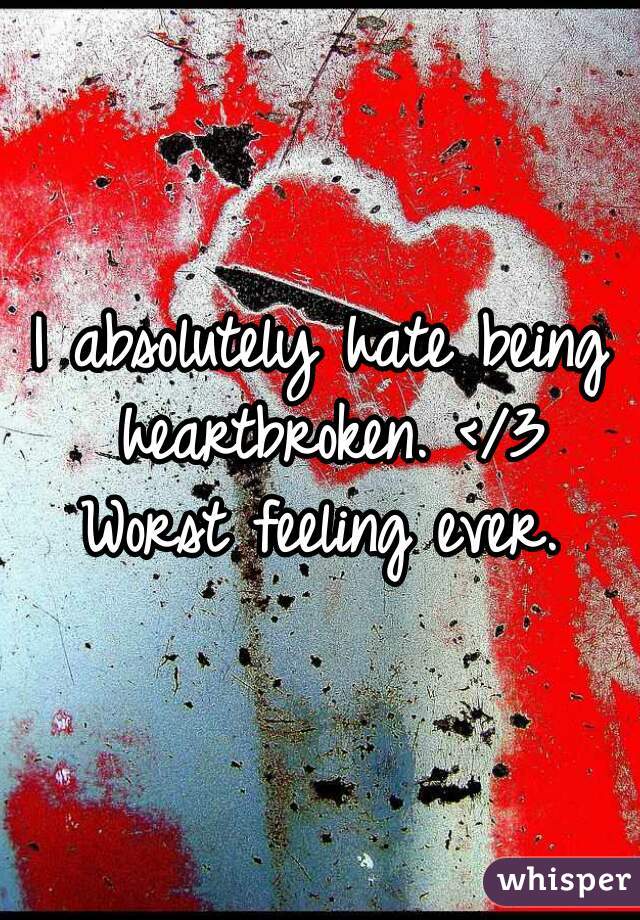 I absolutely hate being heartbroken. </3
Worst feeling ever.