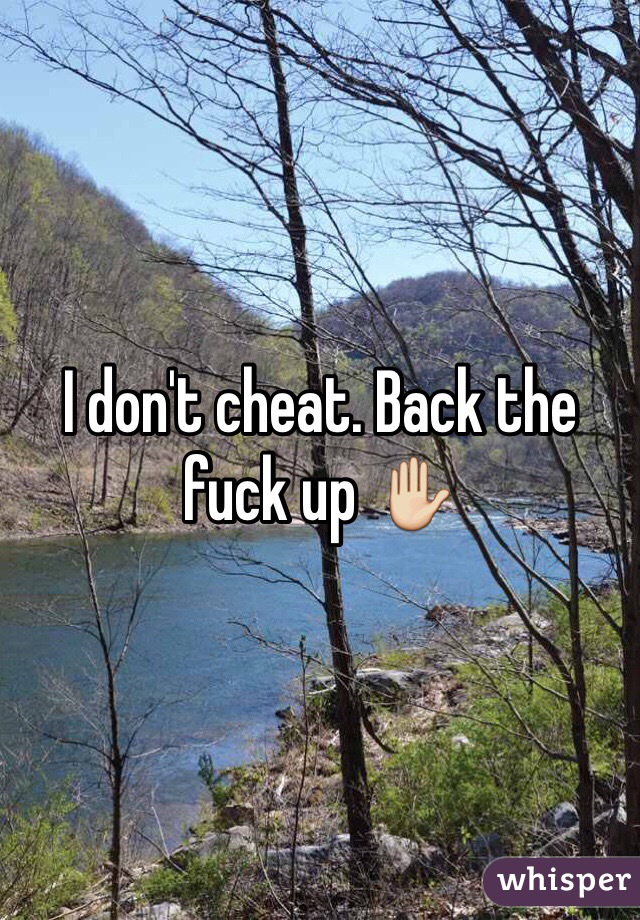 I don't cheat. Back the fuck up ✋
