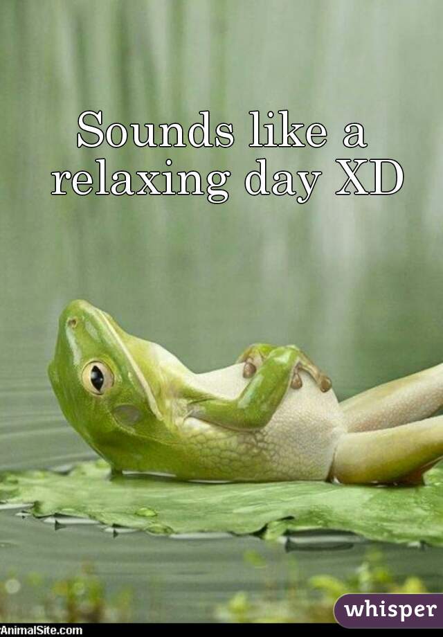 Sounds like a relaxing day XD