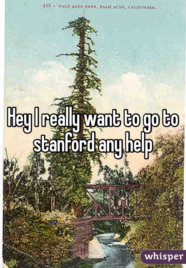 Hey I really want to go to stanford any help