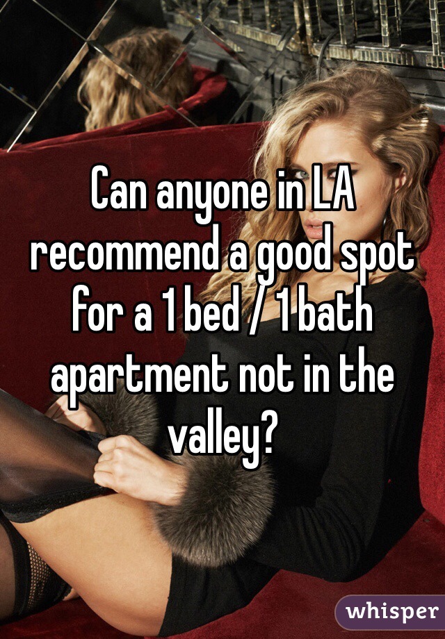 Can anyone in LA recommend a good spot for a 1 bed / 1 bath apartment not in the valley?
