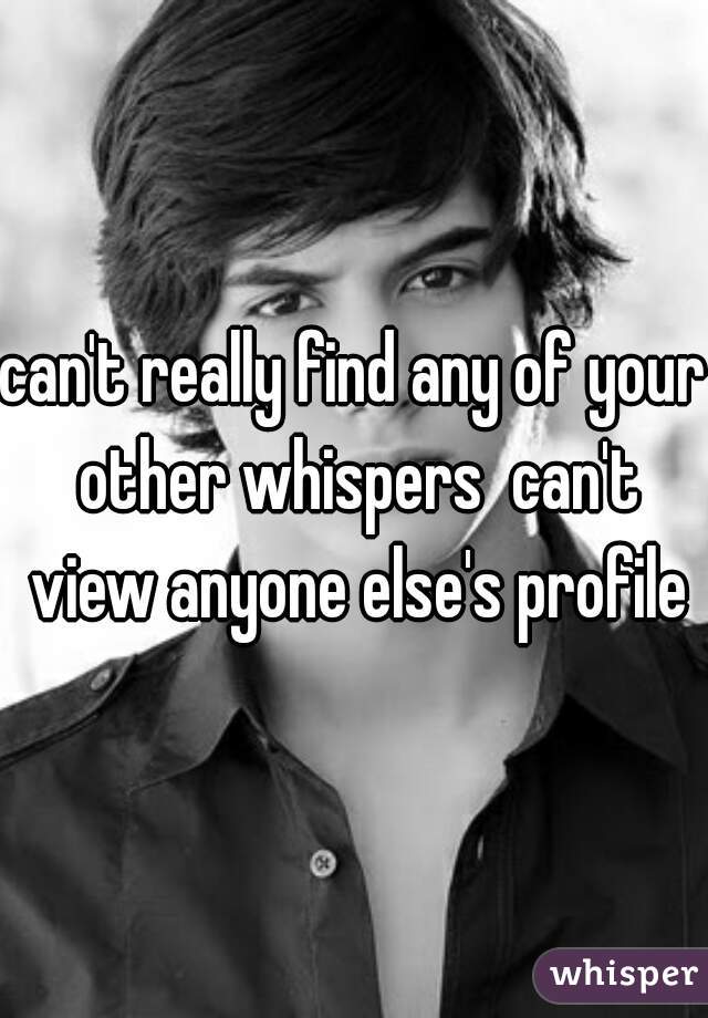 can't really find any of your other whispers  can't view anyone else's profile