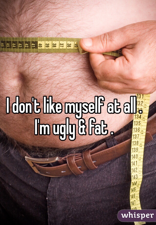 I don't like myself at all . I'm ugly & fat .