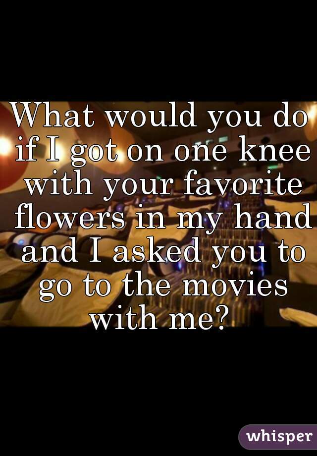 What would you do if I got on one knee with your favorite flowers in my hand and I asked you to go to the movies with me? 