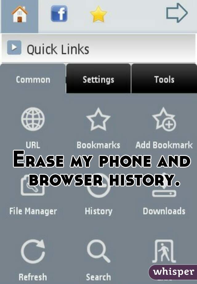 Erase my phone and browser history.