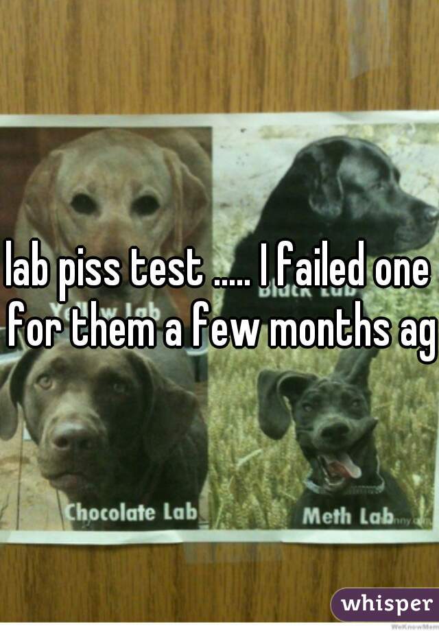 lab piss test ..... I failed one for them a few months ago