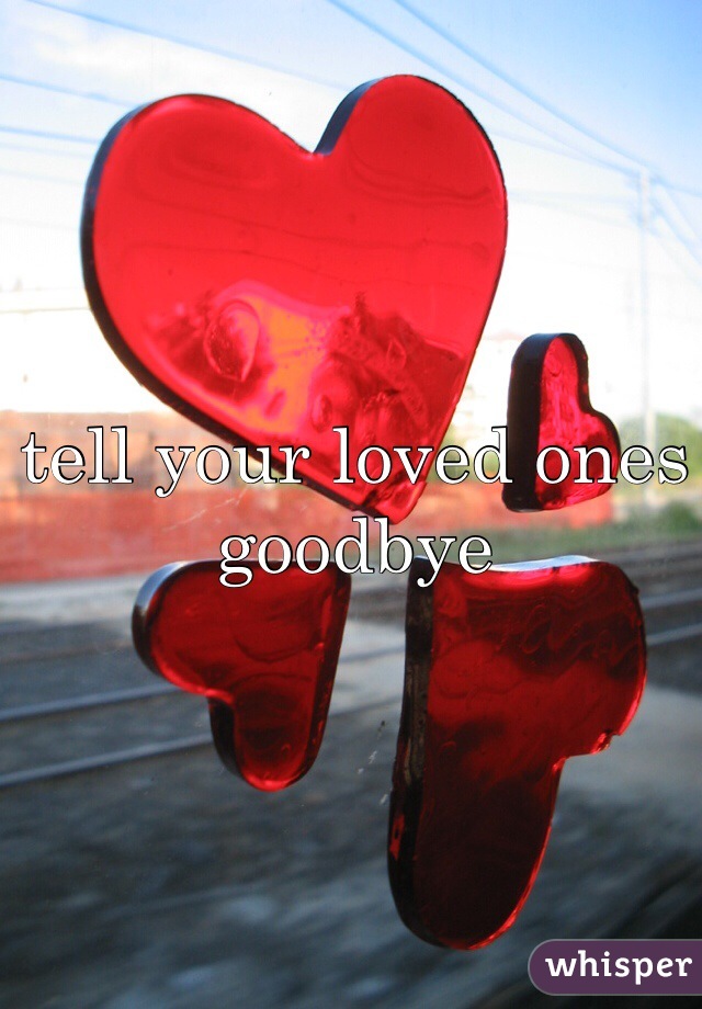 tell your loved ones goodbye