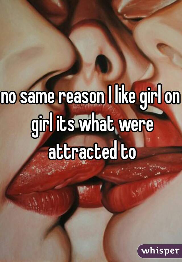 no same reason I like girl on girl its what were attracted to