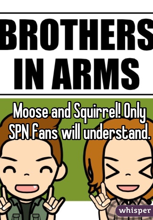 Moose and Squirrel! Only SPN fans will understand.