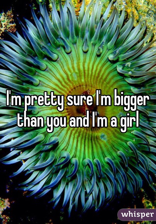 I'm pretty sure I'm bigger than you and I'm a girl