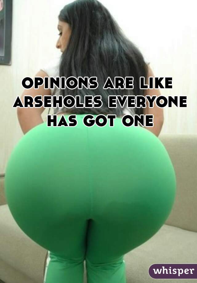opinions are like arseholes everyone has got one