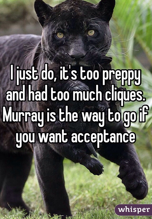 I just do, it's too preppy and had too much cliques. Murray is the way to go if you want acceptance 
