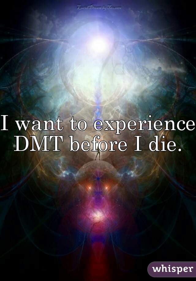 I want to experience DMT before I die. 