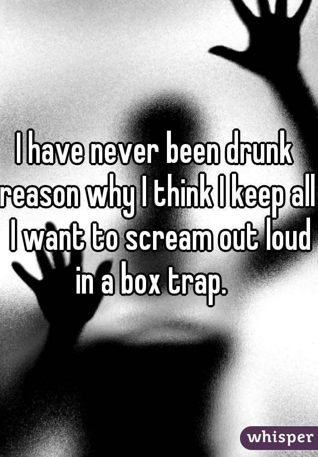 I have never been drunk 
reason why I think I keep all I want to scream out loud in a box trap.   