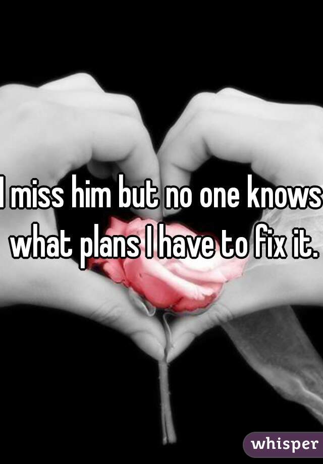 I miss him but no one knows what plans I have to fix it.