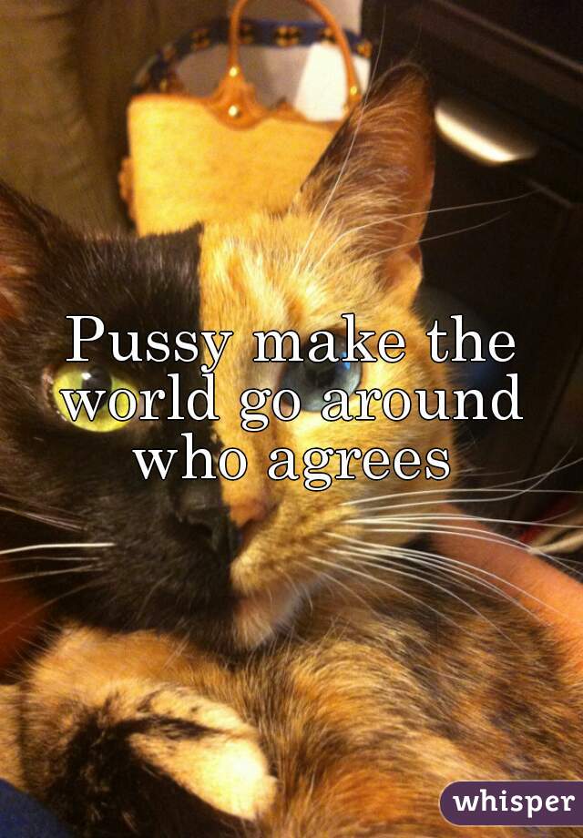 Pussy make the world go around  who agrees 