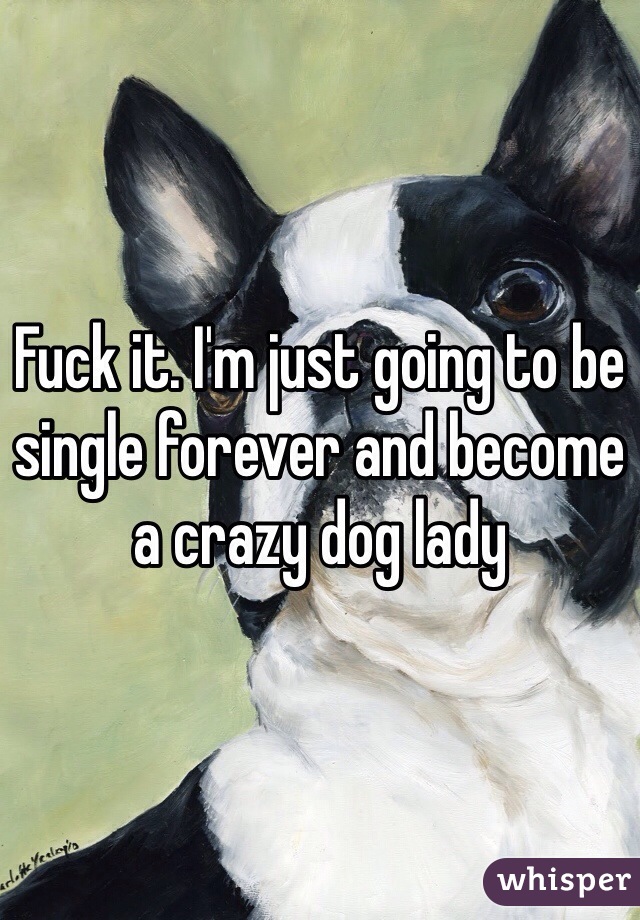 Fuck it. I'm just going to be single forever and become a crazy dog lady