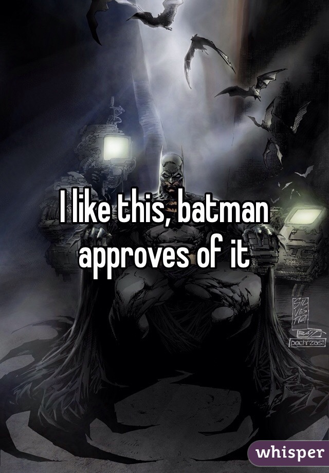I like this, batman approves of it