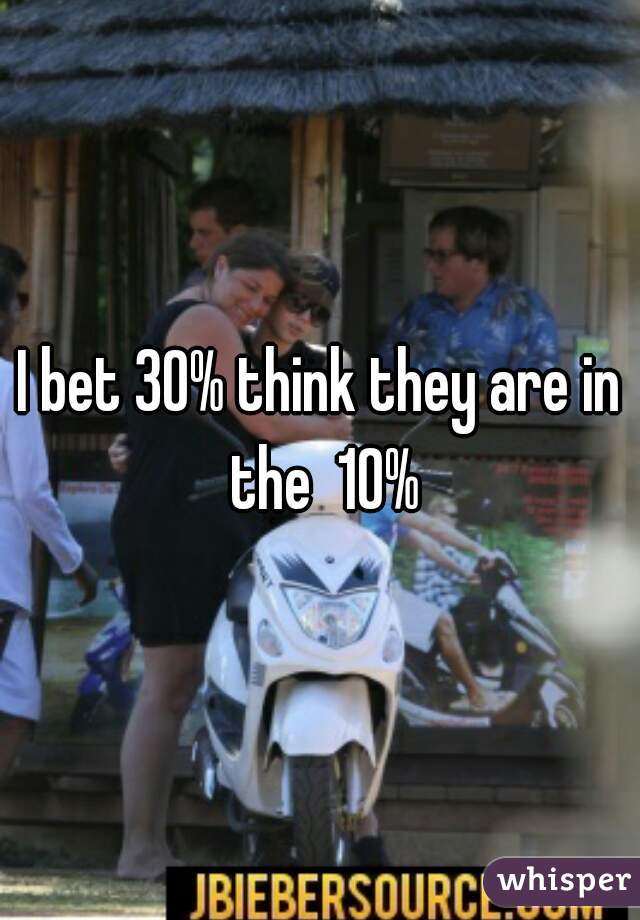 I bet 30% think they are in the  10%