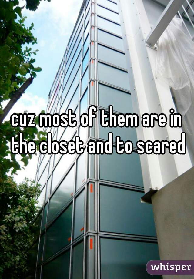 cuz most of them are in the closet and to scared