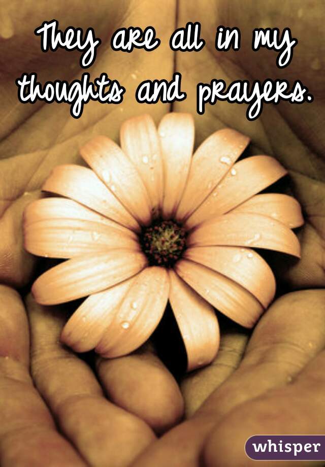 They are all in my thoughts and prayers. 