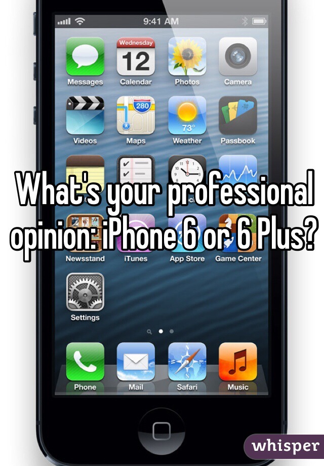 What's your professional opinion: iPhone 6 or 6 Plus?