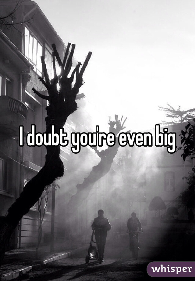 I doubt you're even big