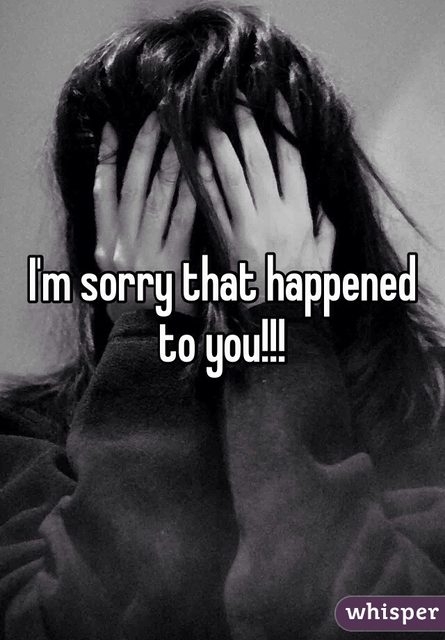 I'm sorry that happened to you!!!