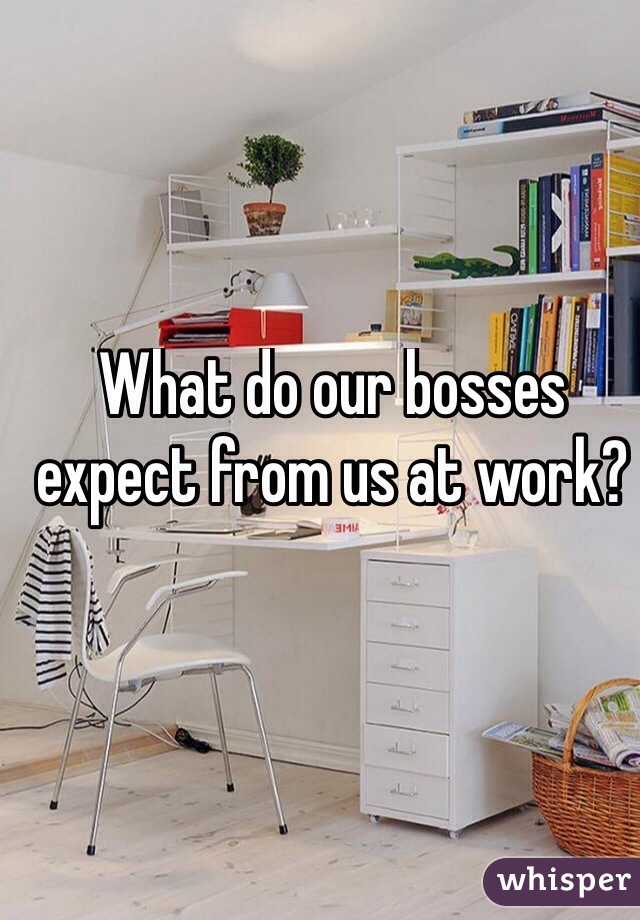 What do our bosses expect from us at work?
