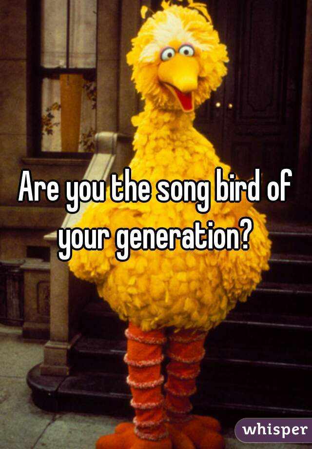 Are you the song bird of your generation? 